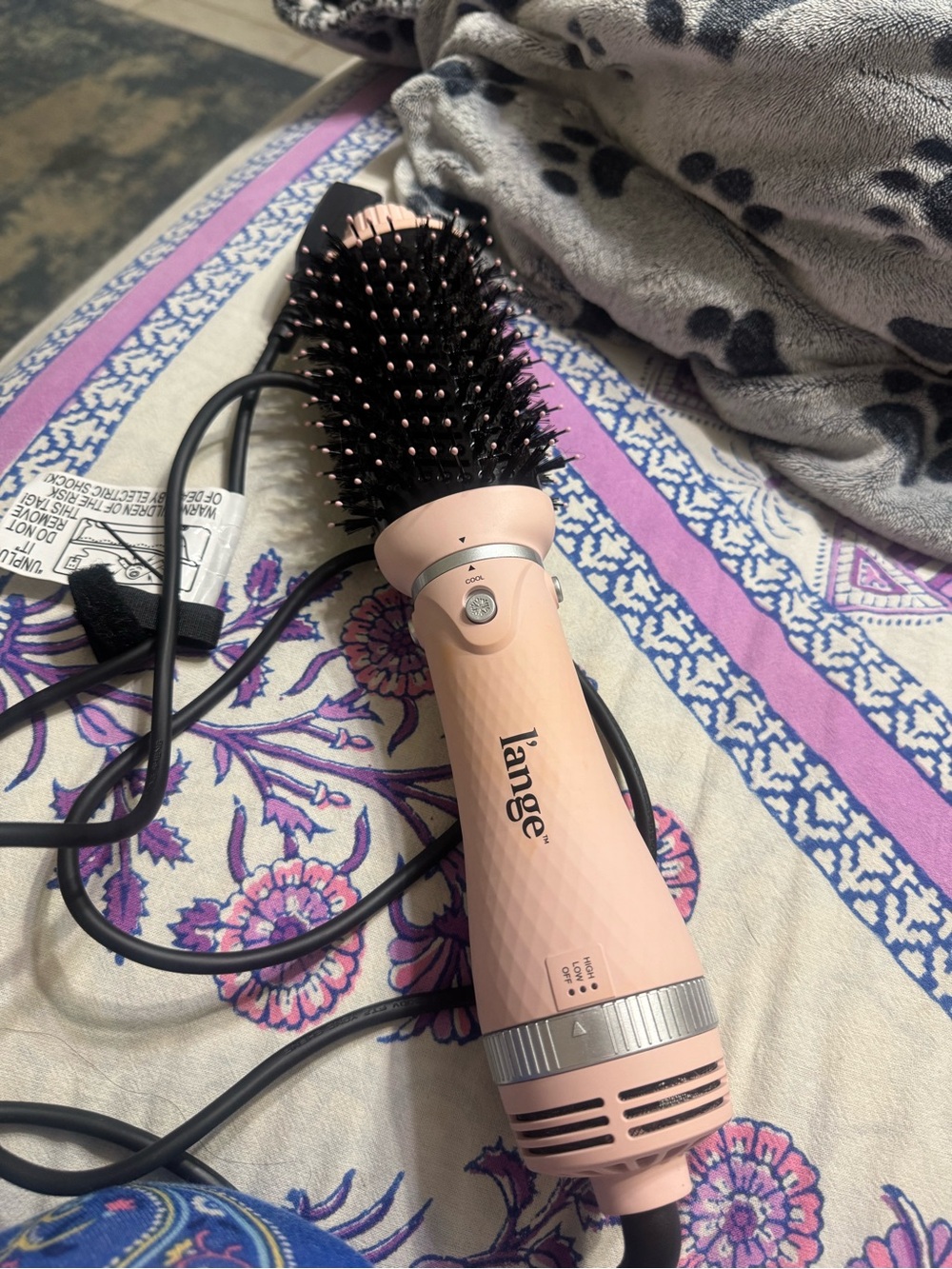 Lange Pink & Black Round Hot Air Styling Brush
